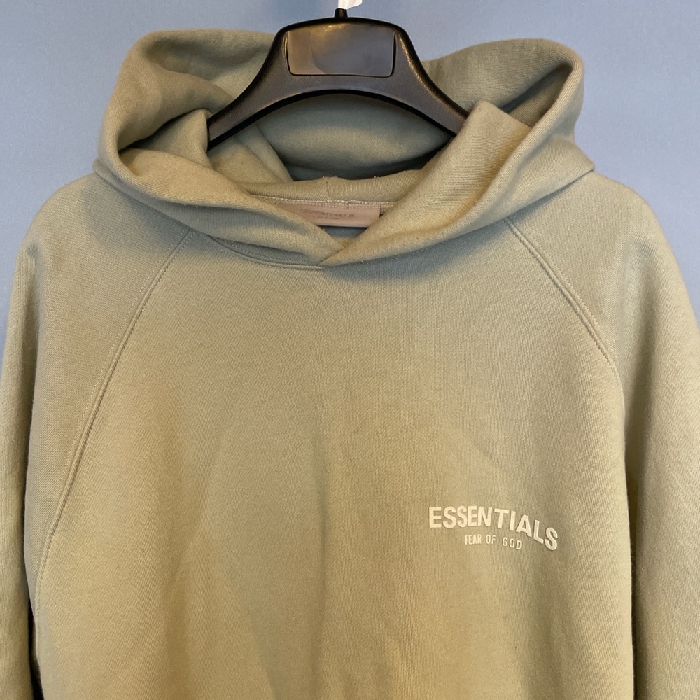Fear of God Essentials Beige Pullover Streetwear Fashion Hoodie Mens Medium